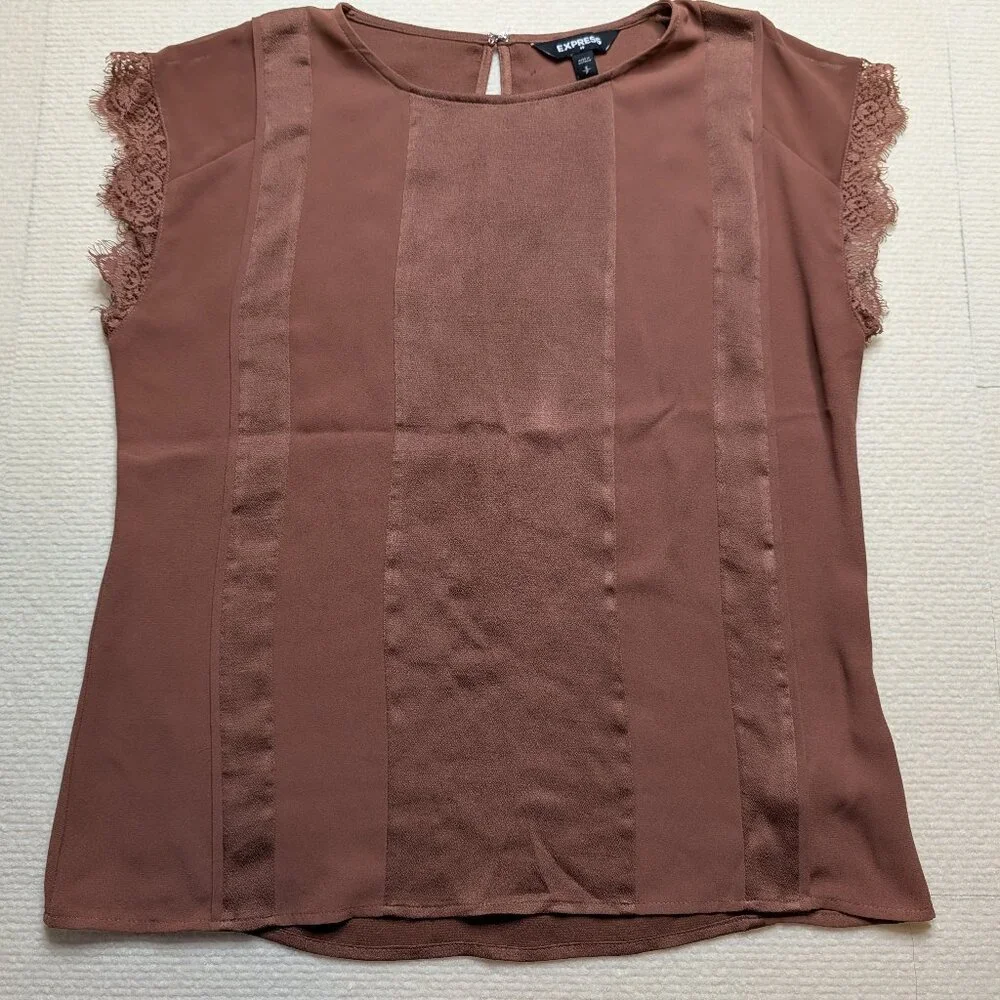 Express Sleeveless Dusty Rose Lace Blouse - Size Small - Picture 1 of 6